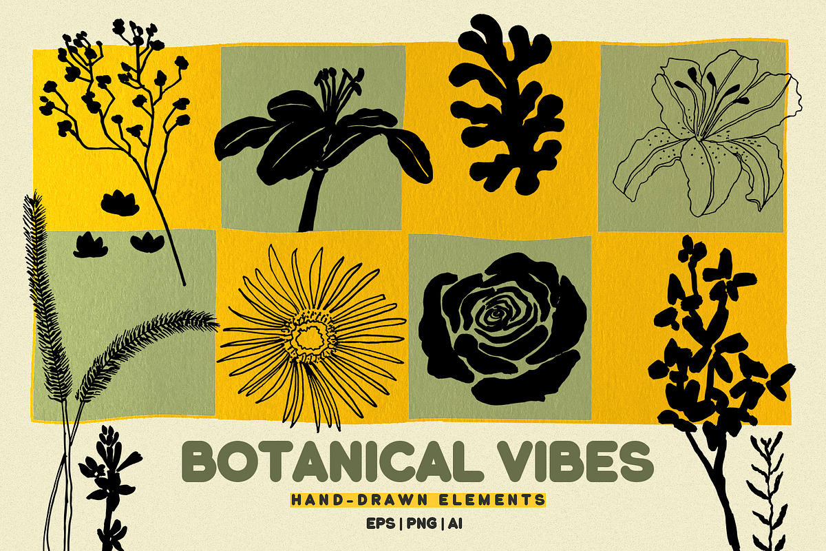 Botanical Vibes: 120 Floral Elements, an Object Illustration by Sheikhadesign (Photo 1 of 15)
