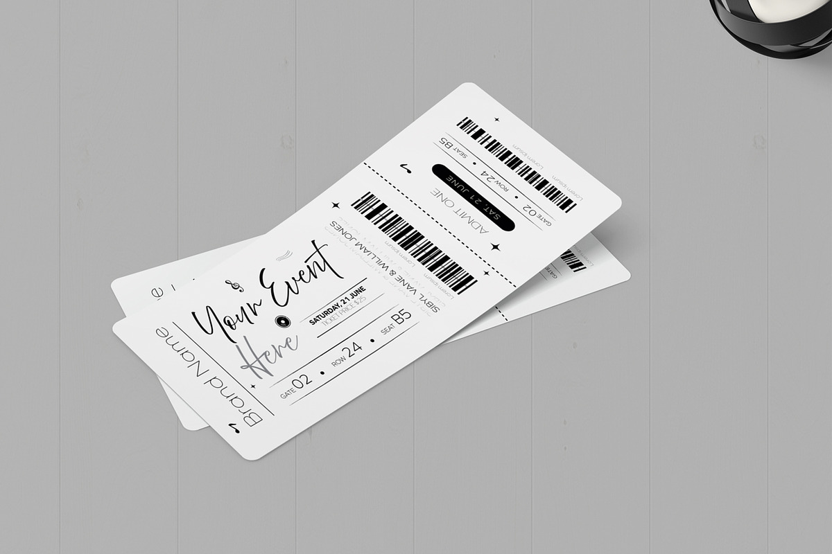Event Ticket Template, a Card Template by MightyDesign (Photo 3 of 6)