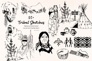 Tribal Sketche Pack, Native American, a Person Illustration by ArtPavo (Thumbnail 1 of 13)