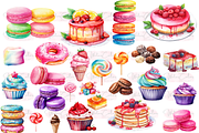 The Cute Sweets Collection Clipart, a Food Illustration by Watercolor Digital (Thumbnail 9 of 18)