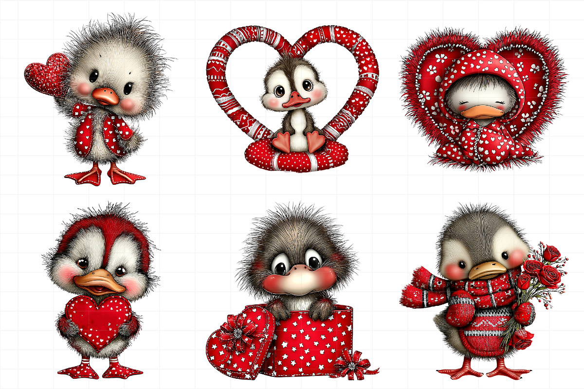 Cute Baby Duck Valentine Clipart, an Illustration by Daily.Designs (Photo 5 of 8)