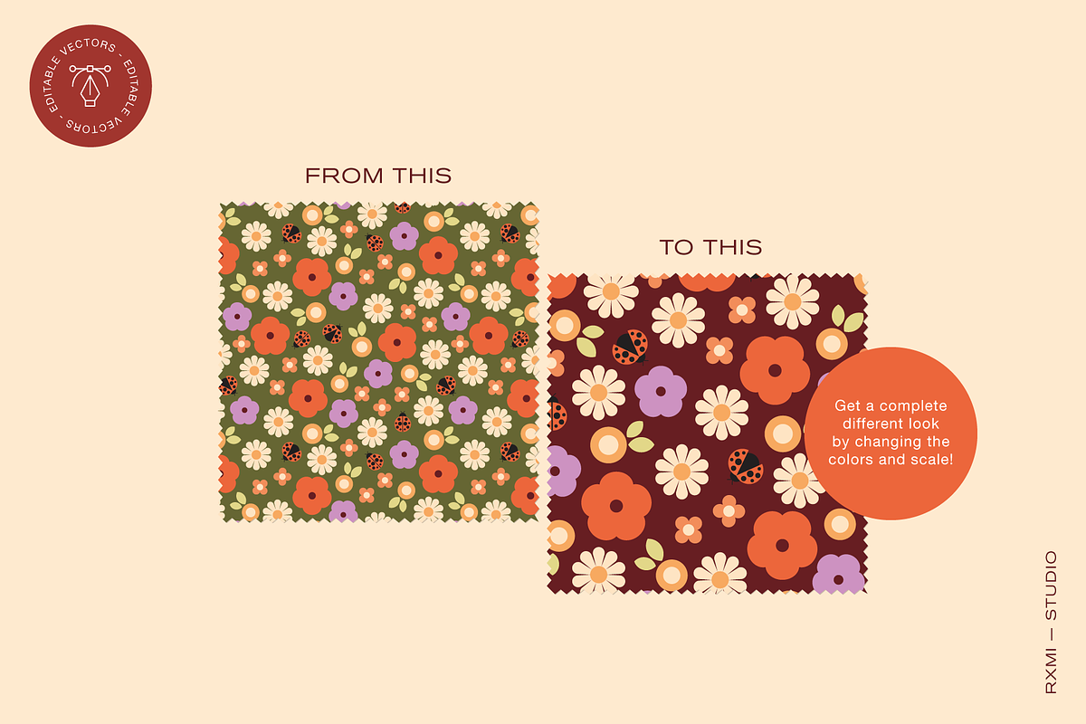 Ladybugs and Flowers Pattern Set, a Pattern Graphic by Rxmi Studio (Photo 7 of 10)