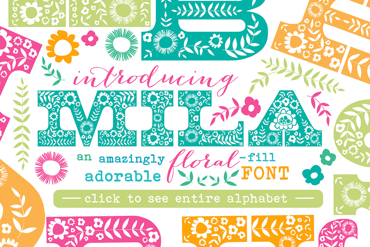 Mila Floral Fill Font