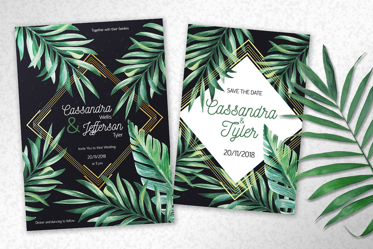 Tropical Midnight Wedding Suite, an Invitation Template by HannaSymo (Photo 2 of 6)