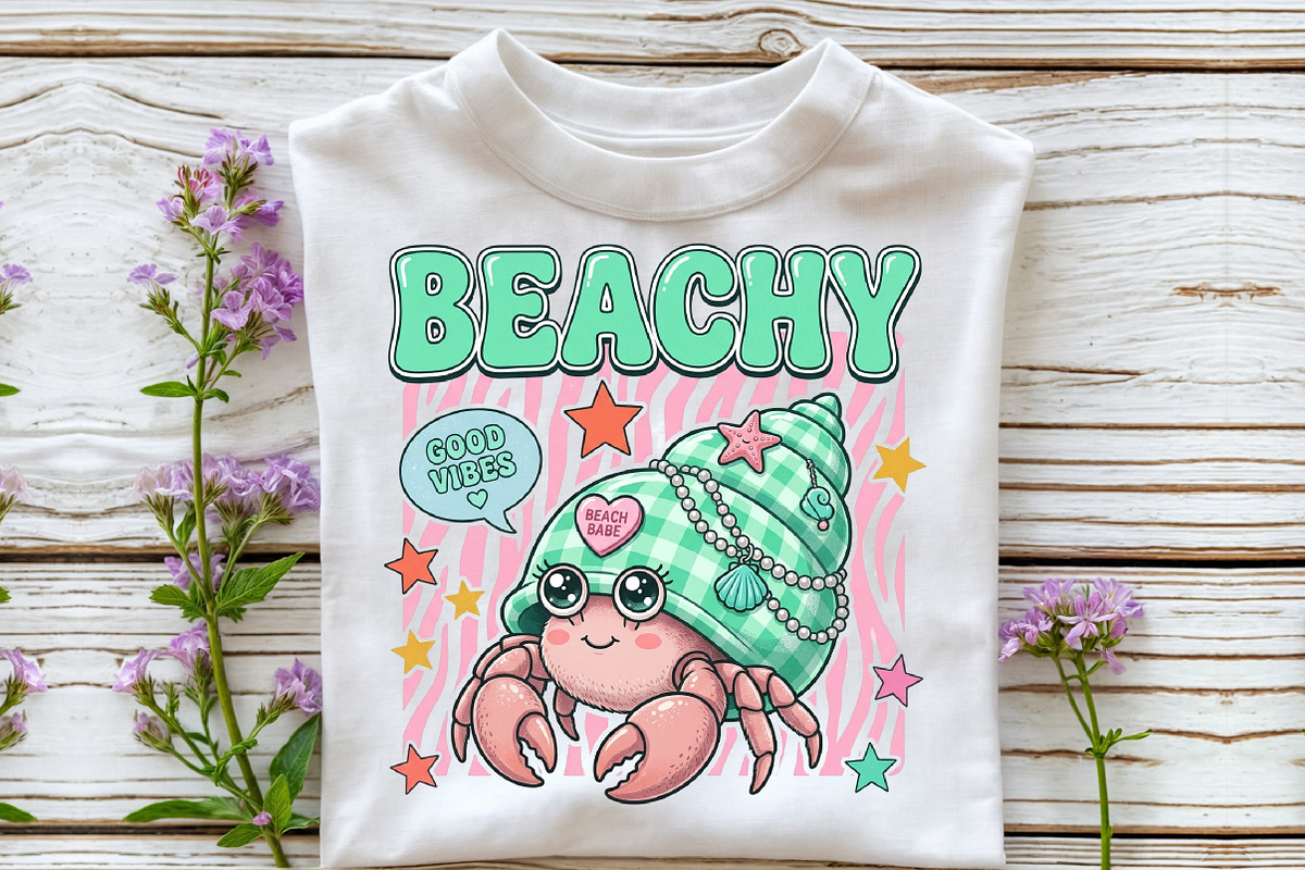 Beachy Cute Hermit Crab PNG, an Illustration by Sublimation Artist (Photo 2 of 9)