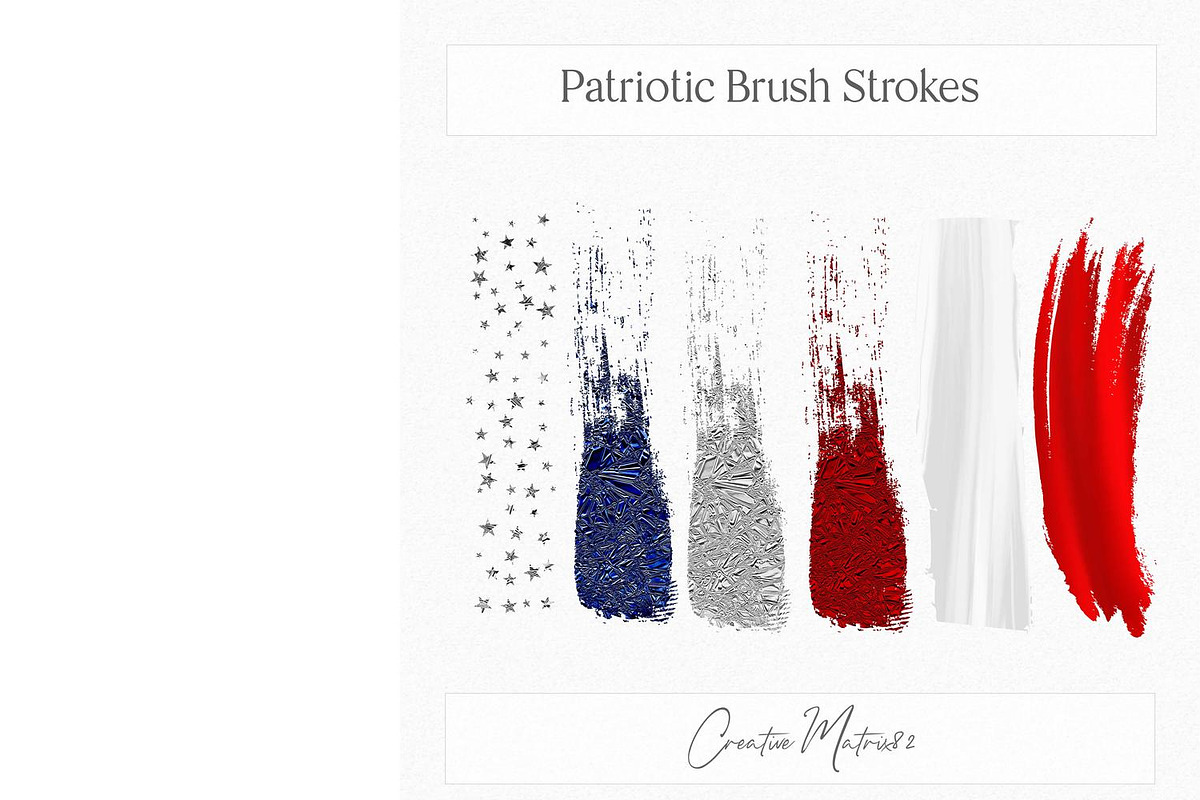 Patriotic Brush Strokes Clipart, a Seasonal Illustration by Creative Matrix82 (Photo 4 of 5)