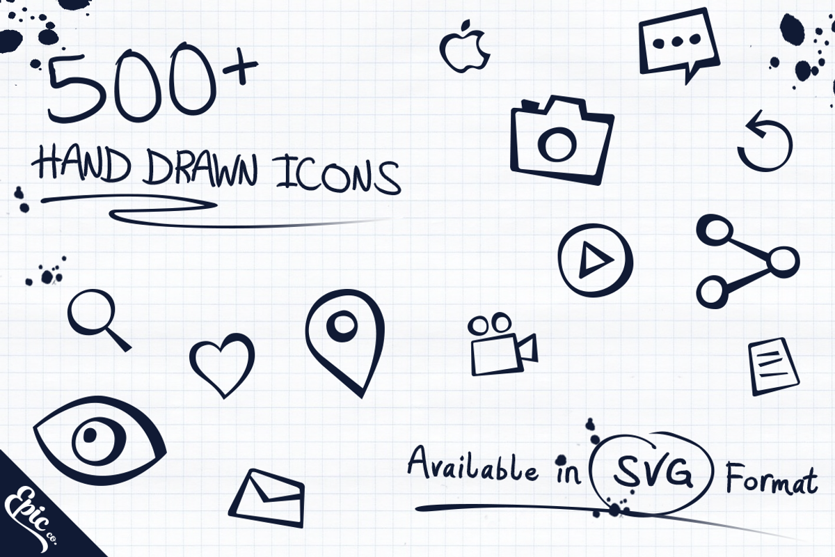 500+ Epic Hand Drawn Icons