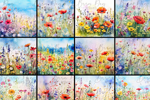 Wildflowers Field Background