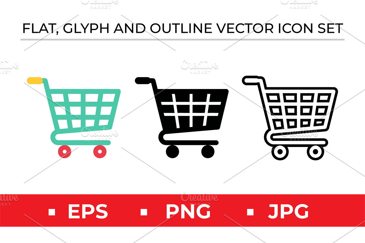 Shopping Cart Icons Set, an Outline Icon by Artonix (Photo 1 of 2)