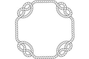 Round rope frame isolated on white, an Object Illustration by Quarta