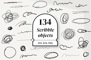 134 Scribbles & circles & underlines, an Object Graphic by Pinkbrush (Thumbnail 1 of 9)