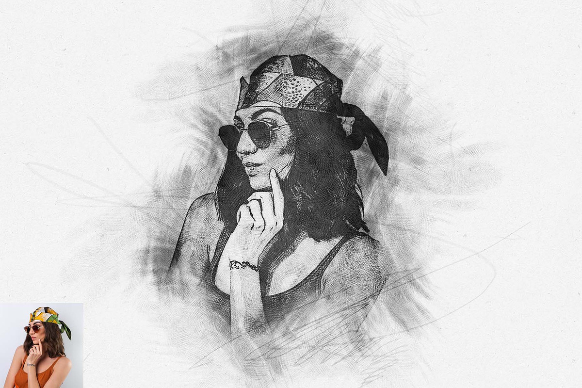 Sketch Drawing Photoshop Action, an Action Add-On by MRI STUDIO (Photo 5 of 12)