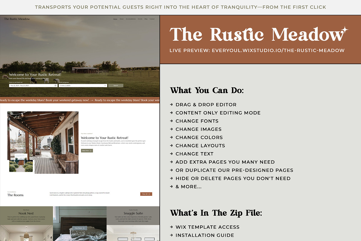The Rustic Meadow Wix Template, a Wix Template by Girl Boss From Home (Photo 8 of 8)