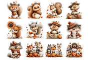 Cute Fall Woodland Animals Clipart, an Animal Illustration by Nicolle's Colorful Art (Thumbnail 5 of 5)
