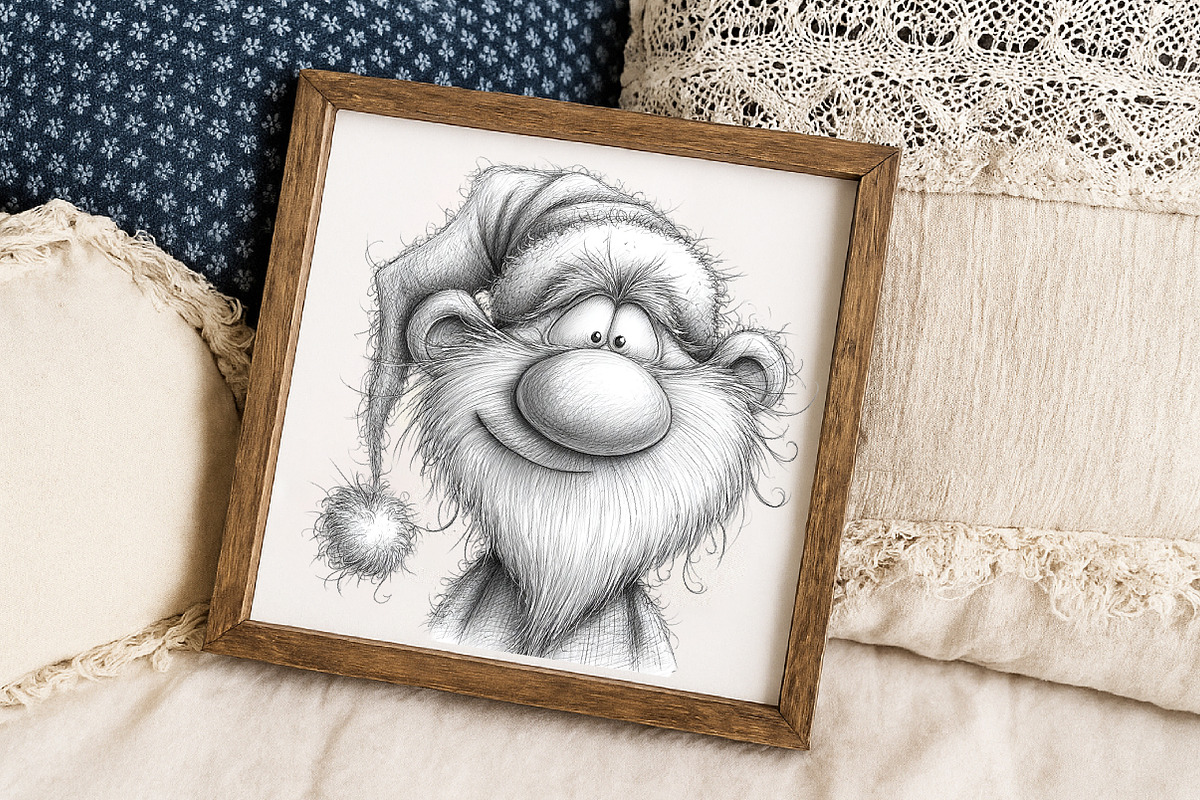 Santa Sketch,Christmas Clipart, an Illustration by Libby Wishes (Photo 9 of 9)