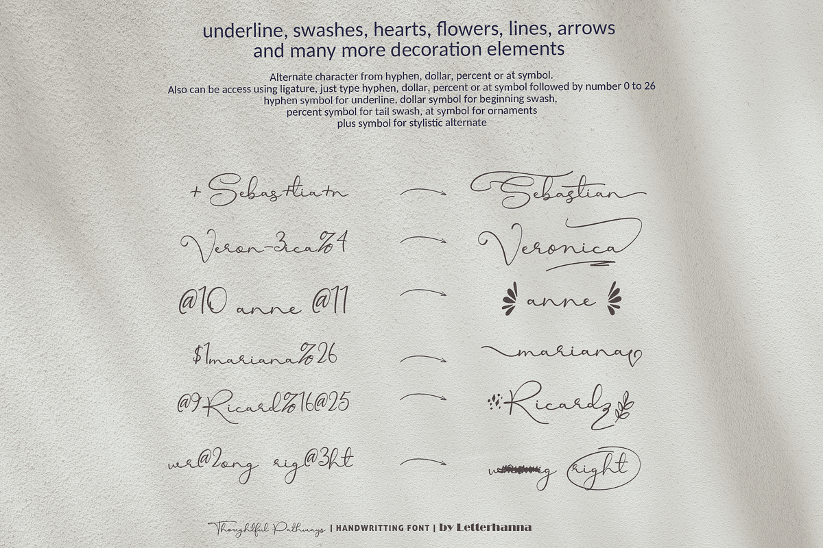 Thoughtful Pathways Font, a Handwritten Font by Letterhanna Studio (Photo 6 of 12)