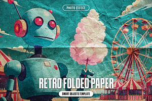 Retro Folded Paper Photo Effect, a Layer Style Add-On by iDoodle Studio