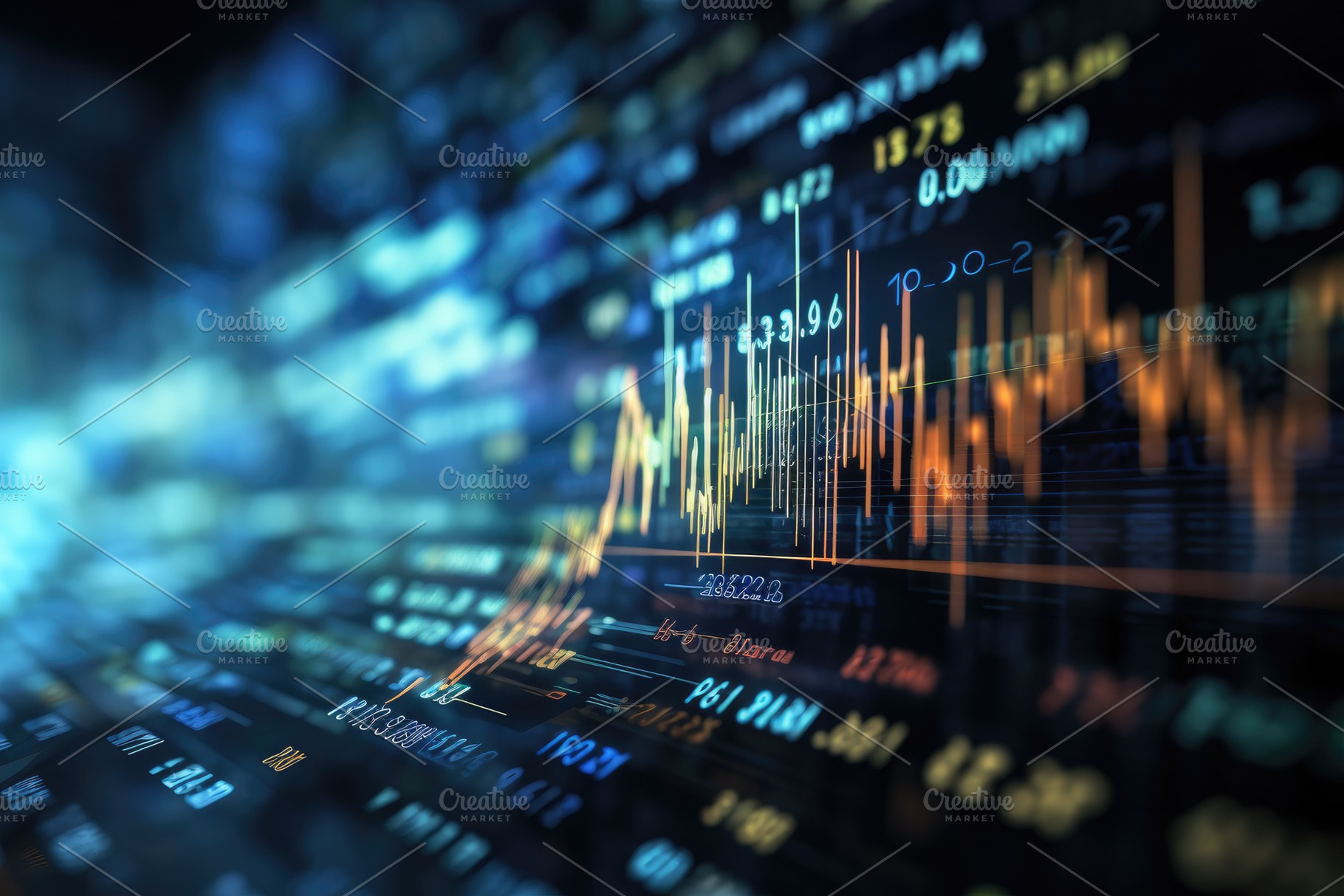 financial stock market graph on tech, a Photo by Iftikhar Alam
