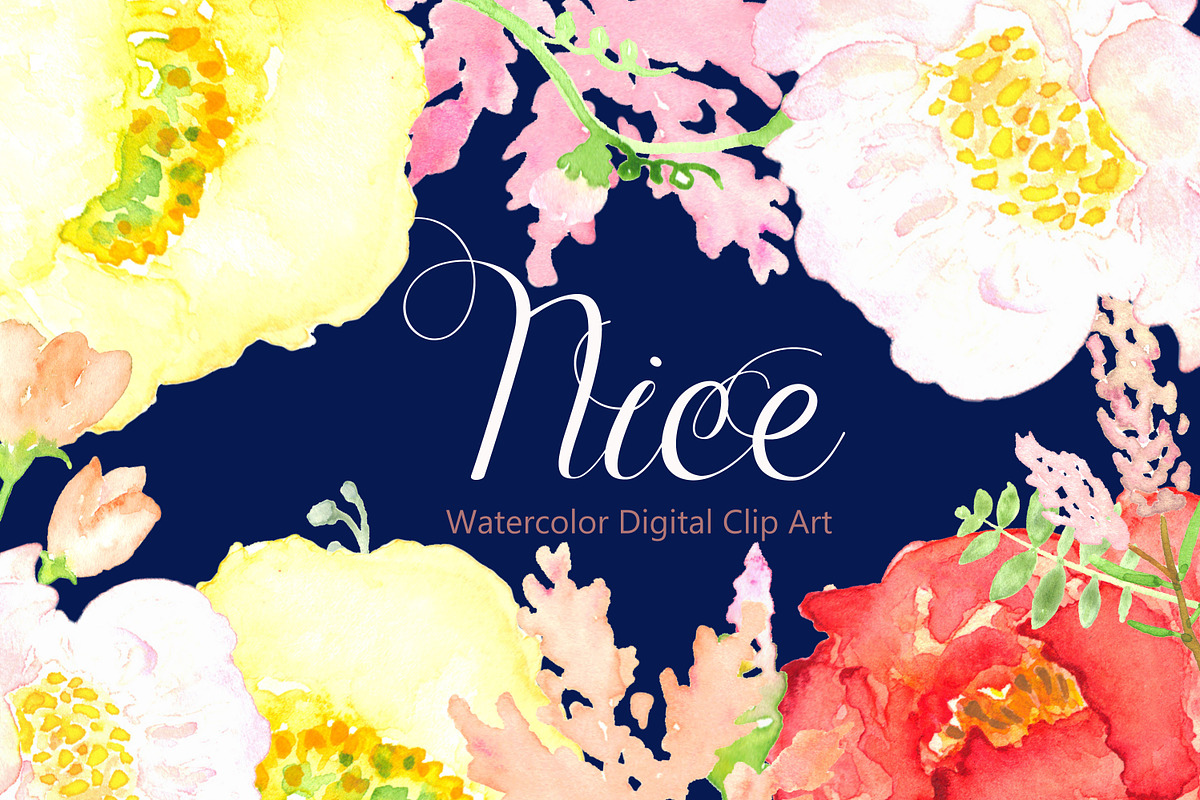 Garden Watercolor flowers, an Illustration by LABFcreations (Photo 2 of 4)