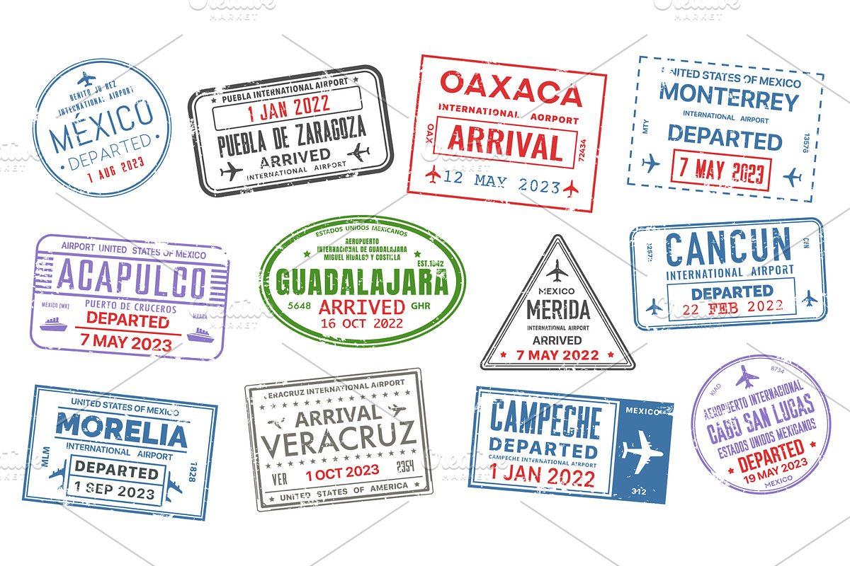 Passport travel stamps of visa, a Work Illustration by Buch&Bee