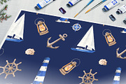Nautical Set. Watercolor., a Texture Illustration by Marina Ermakova (Thumbnail 6 of 7)