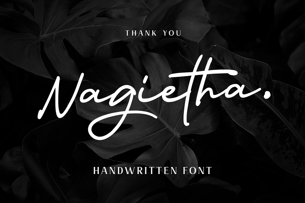 Nagietha - Handwritten Font, a Script Font by Arterfak Project (Photo 12 of 12)