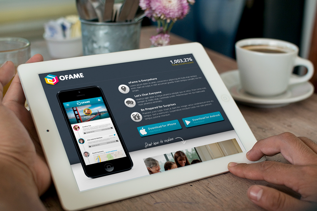 oFame Application Landing Page, a Landing Page Template by IQSIR (Photo 4 of 5)