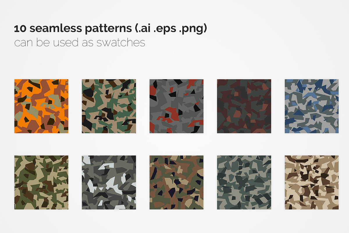 Army Polygon Camouflage Patterns, a Pattern Graphic by 3Y_Design (Photo 2 of 6)