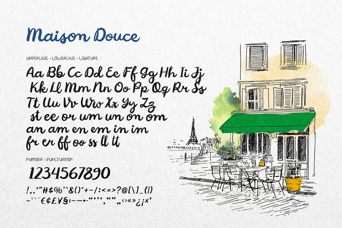 Maison Douce - French Font, a Script Font by ikiiko (Photo 6 of 7)