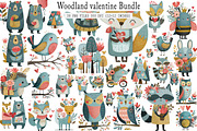 Woodland Valentine Clipart, an Illustration by SinaCreation (Thumbnail 1 of 7)