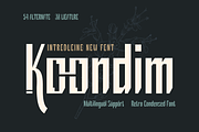 Koondim – Retro Condensed Font, a Sans Serif Font by twinstd (Thumbnail 1 of 12)