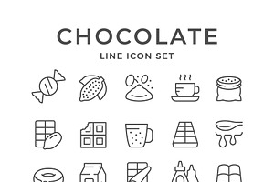 Set line icons of chocolate, an Outline Icon by motorama