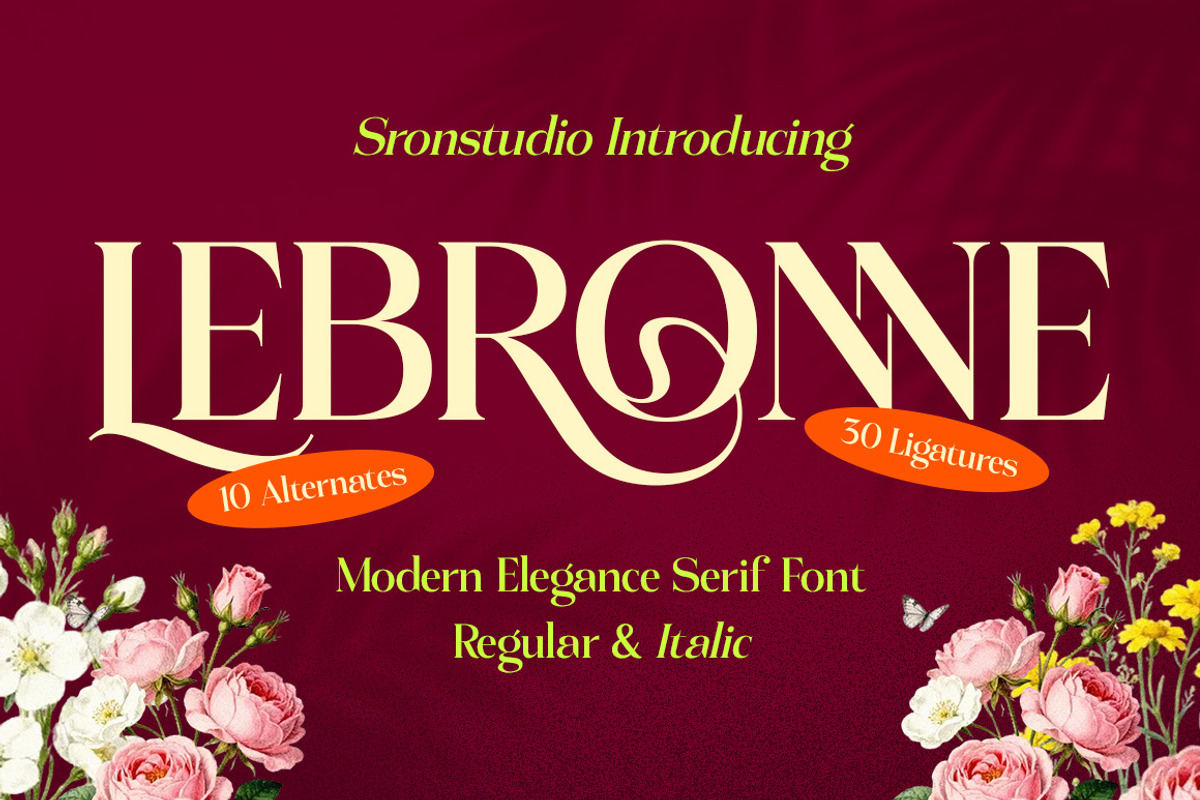 Lebronne - Serif Font, a Serif Font by Sronstudio (Photo 1 of 11)