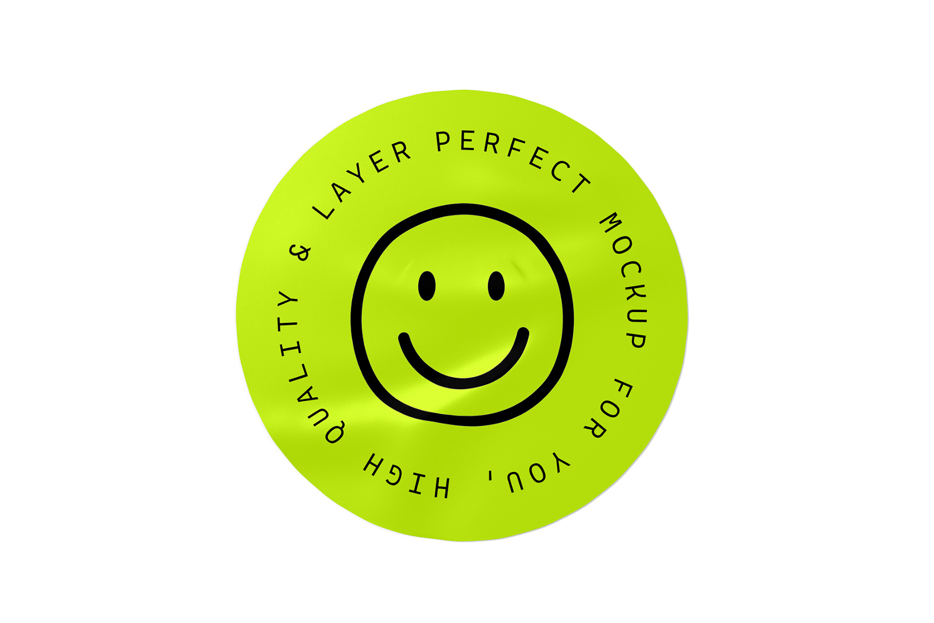Crumpled Round Stickers Mockup
