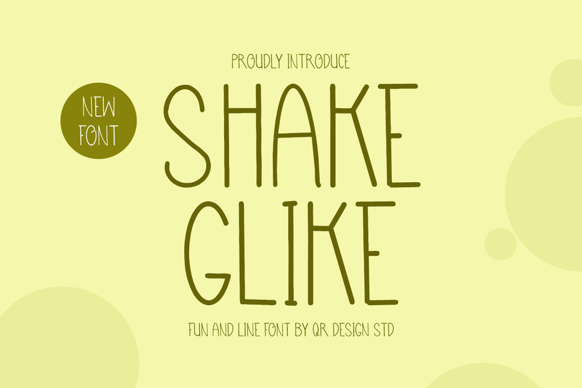 Shake Glike Font, a Sans Serif Font by QR Design Studio (Photo 1 of 6)