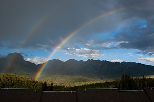 What does it mean? stock photo containing double and rainbow