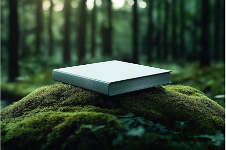 Blank hardcover book mockup resting, a Nature Photo by Sergey Kotenev