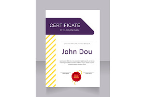 College completion certificate, a Templates & Theme by IMG Visuals