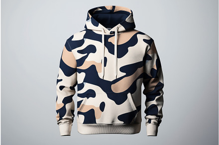 Camouflage-patterned hoodie with a, an Object Illustration by Sergey Kotenev