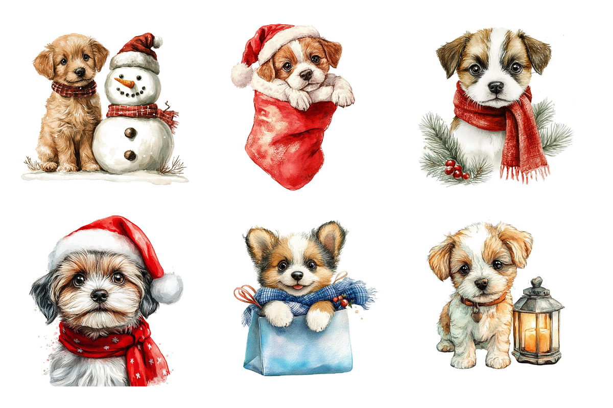 Santa Paws Retro Christmas Puppy PNG, an Illustration by SinaCreation (Photo 2 of 7)