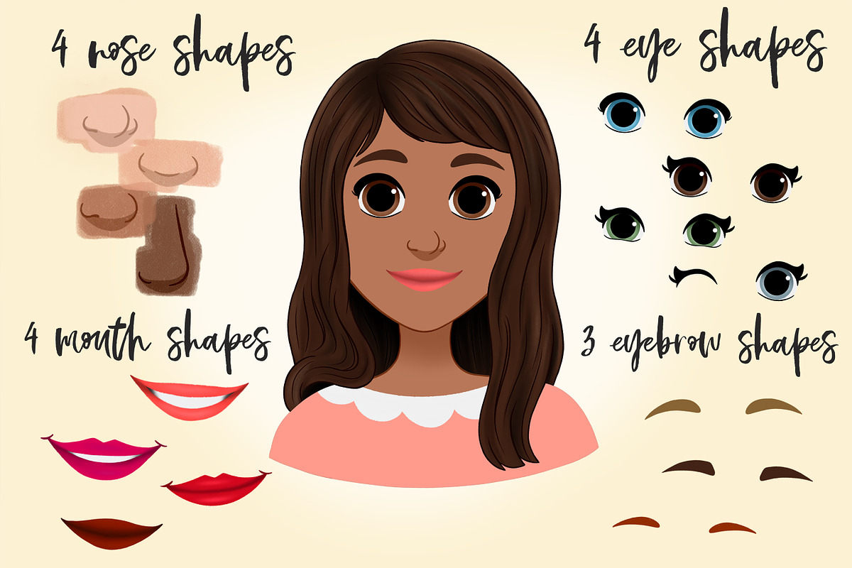 Women Cartoon Portrait Creator, an Illustration by Brushed Rose (Photo 2 of 7)