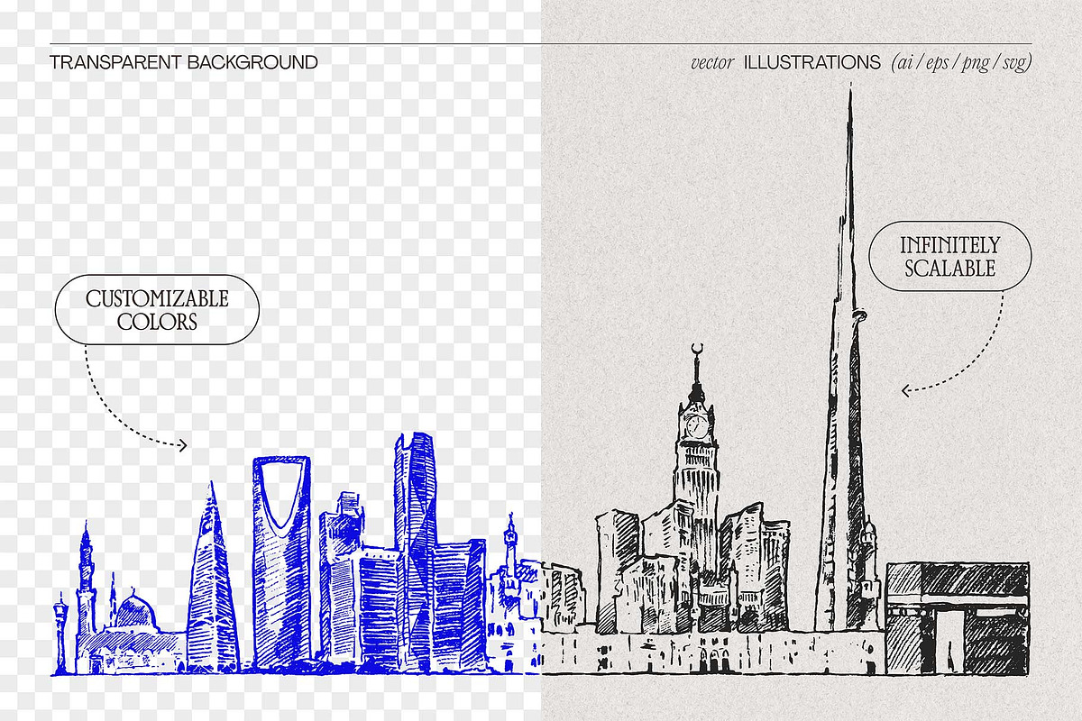 Saudi Arabia Skylines, a Work Illustration by TheMountBirdStudio (Photo 2 of 10)