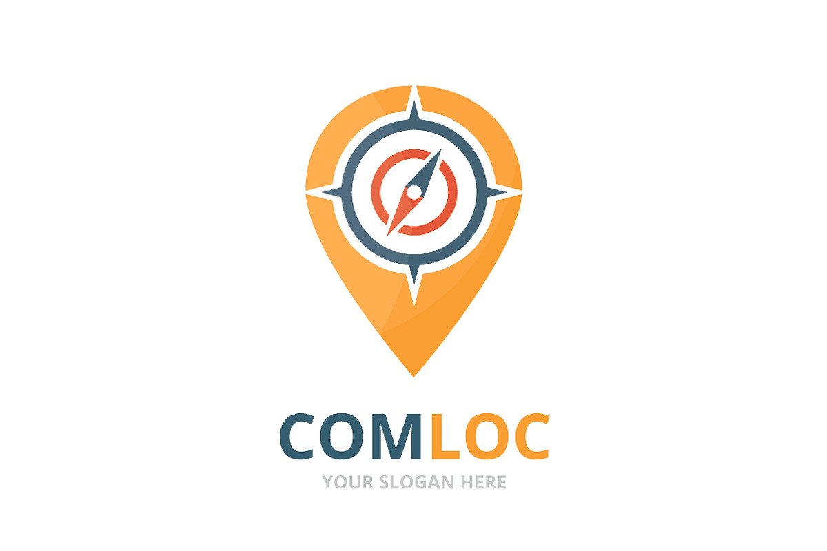 Vector compass and map pointer logo, a Branding & Logo Template by ...