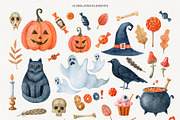 Happy Halloween watercolor set, a Decorative Illustration by Natalia Fedorova (Thumbnail 2 of 14)