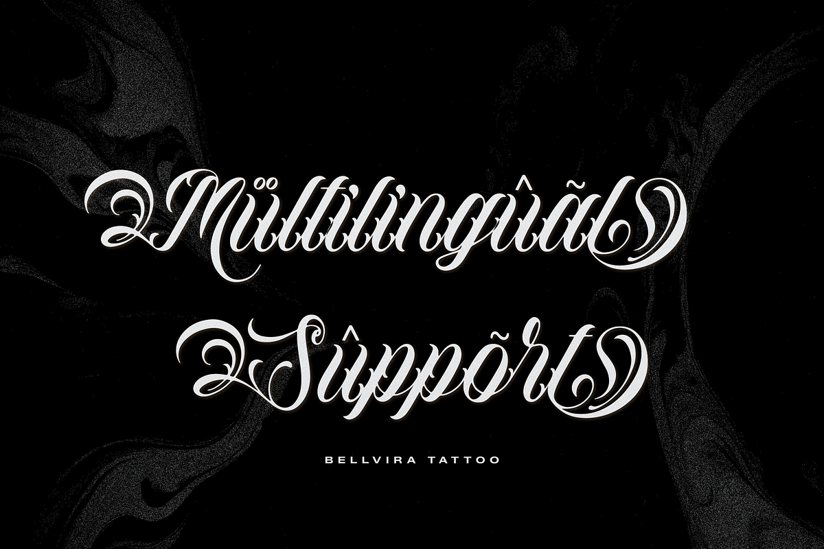 Bellvira Tattoo | Script Tattoo, a Blackletter Font by Denustudios (Photo 11 of 12)