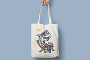 shark is sitting on a chair enjoying, an Animal Illustration by gunaonedesign (Thumbnail 4 of 4)