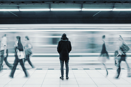 Long exposure subway station, a Person Photo by BOOCYS