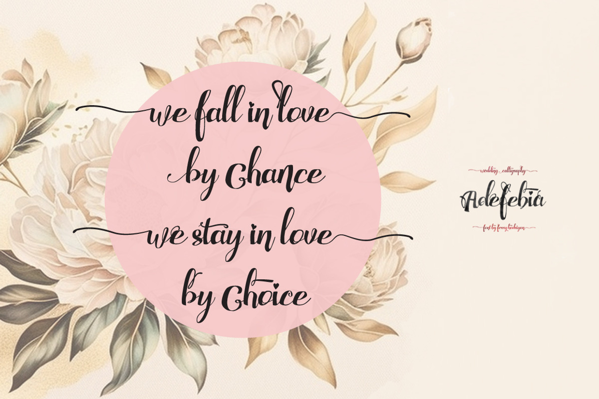 Adefebia Wedding Script Font, a Script Font by FHFont (Photo 18 of 19)