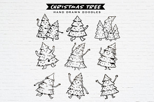 Christmas Tree Funny Doodles Bundle
