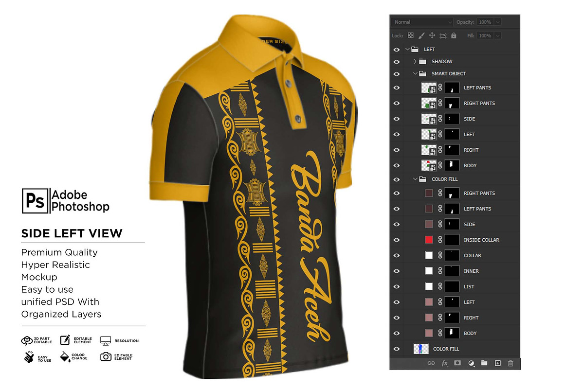Polo T-Shirt Short Arm Mockup, a Shirt Mockup by Nanggroe Scripting (Photo 9 of 9)